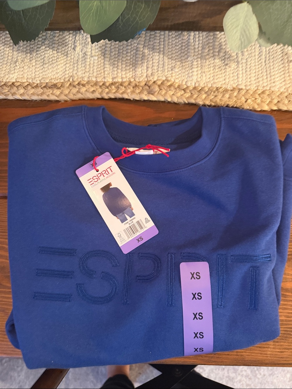 Esprit Royal Blue Embroidered Logo Sweatshirt